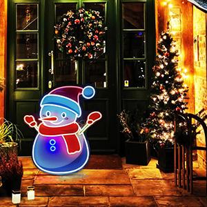 Christmas Snowman Decor Neon Signs