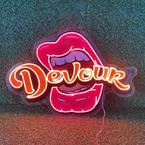Custom LED Neon Sign for Devour Edible Logo Design