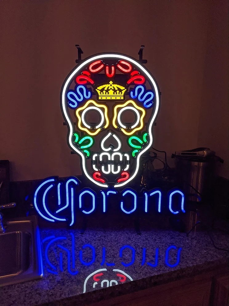 cocktail glass neon light